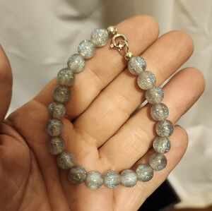 Original Artistic Vibes Galaxy Shimmering Silver Beaded Bracelet